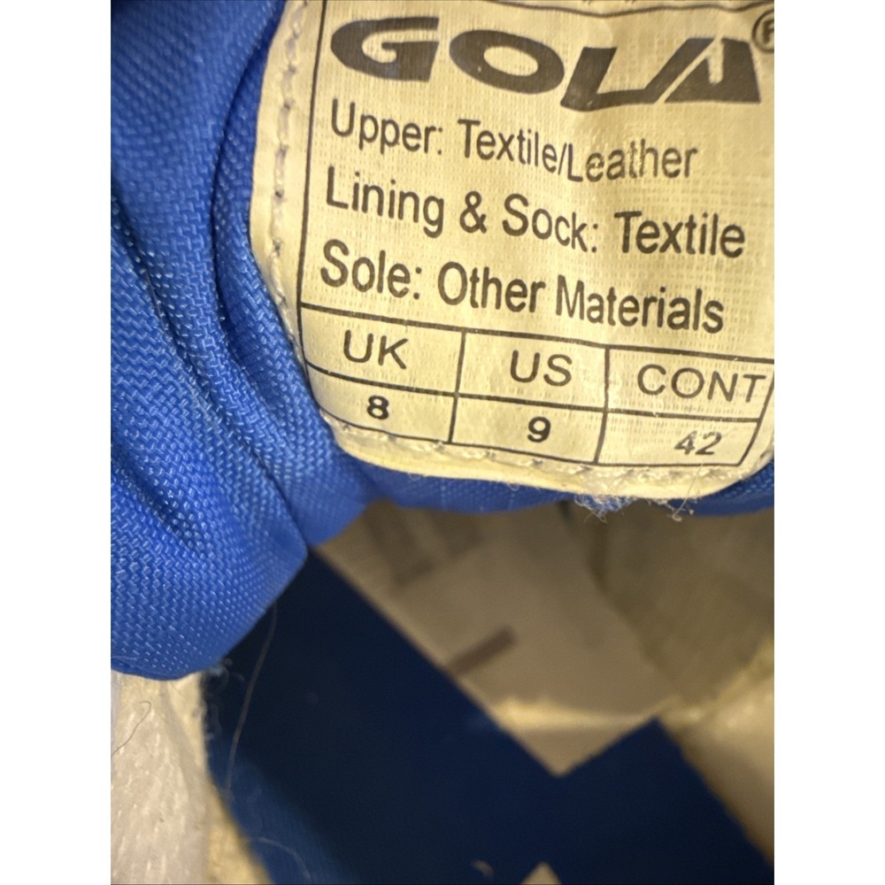 Gola Men's Size 9 Retro Track Running Shoes Blue White Red Nylon Suede Athletic - Picture 11 of 13